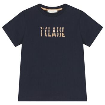 Boys Navy Blue Logo T-Shirt