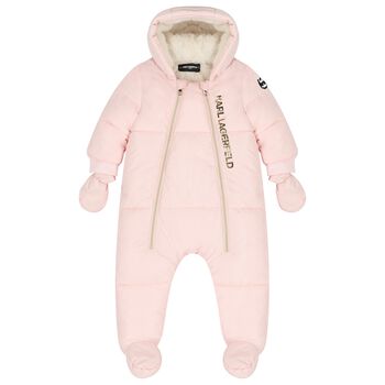 Baby Girls Pink Logo Snowsuit