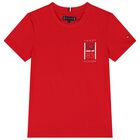 Boys Red Cotton Graphic T-Shirt, 2, hi-res