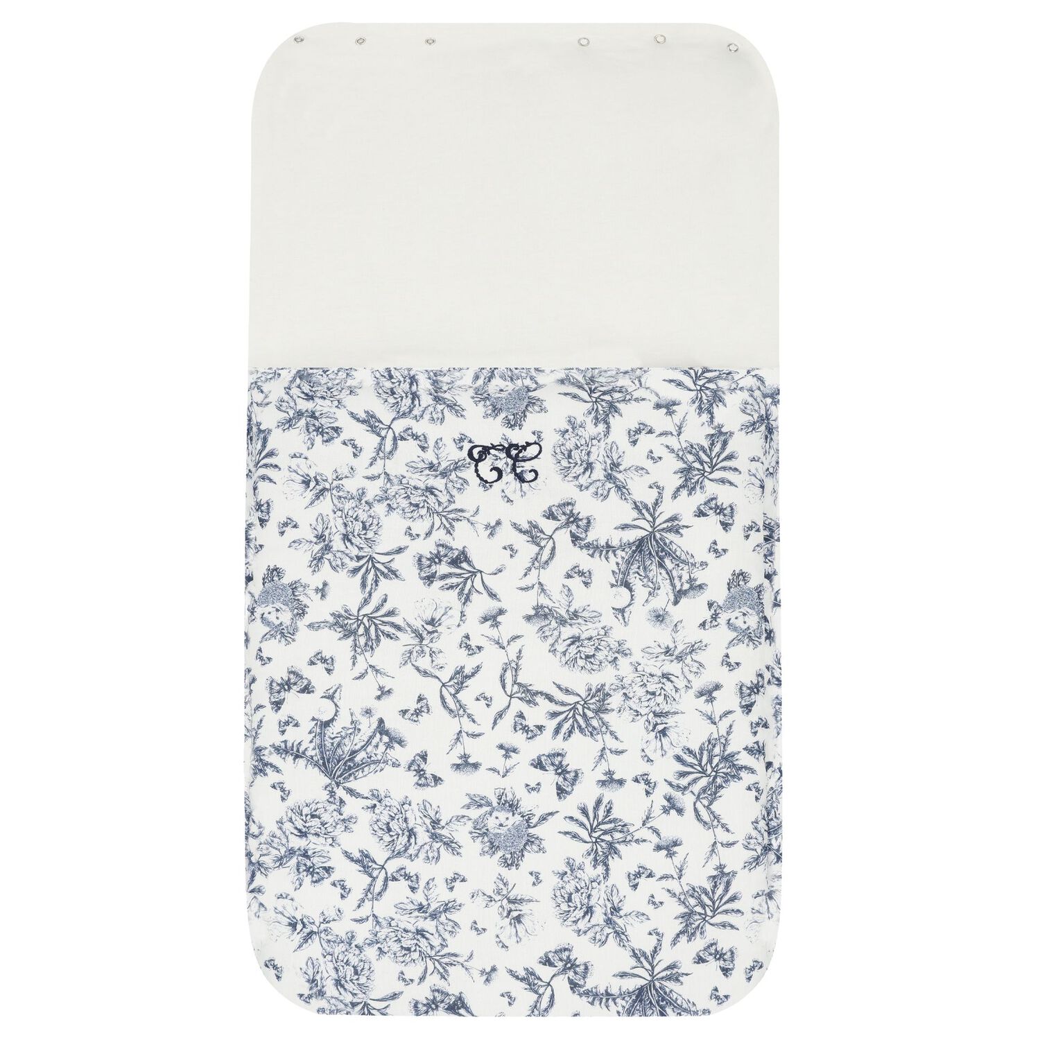 Ivory & Navy Blue Toile De Jouy Baby Nest, 1, hi-res image number null