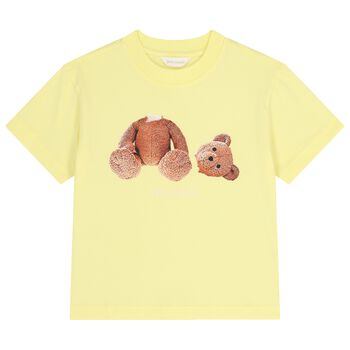 Girls Yellow Teddy Bear Logo T-Shirt