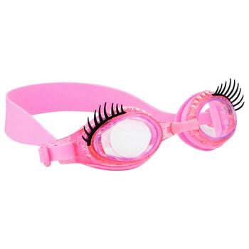 Girls Pink Eye Lashes Swimming Goggles