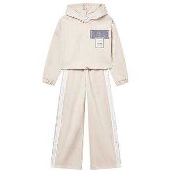 Mayoral Girls Beige Hooded Tracksuit, 2 Girls Beige Hooded Tracksuit