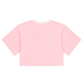 Girls Pink Boke Flower Logo T-Shirt