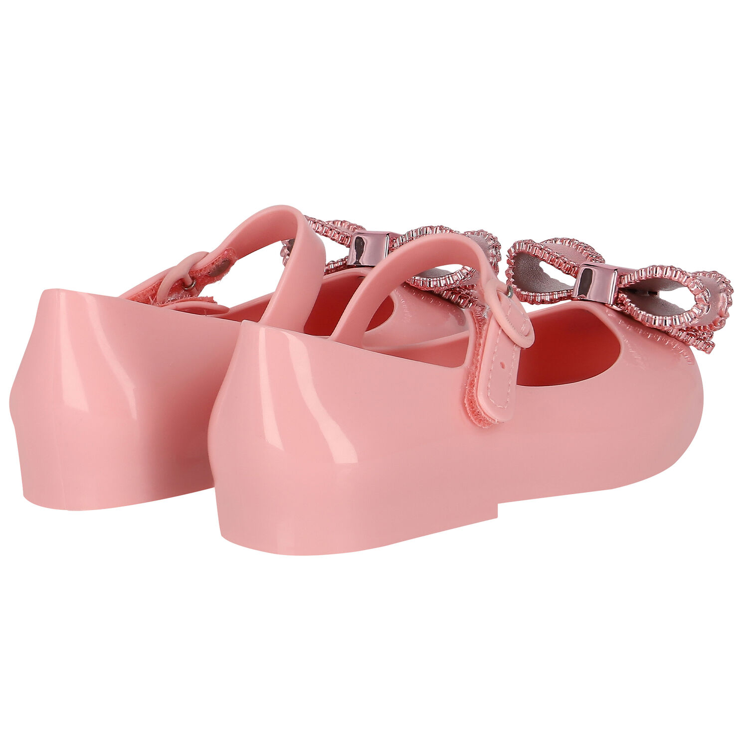 Younger Girls Pink Bow Jelly Shoes, 1, hi-res image number null