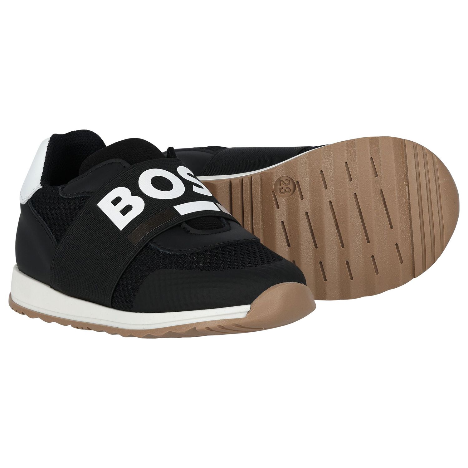 Boys Black Logo Trainers, 1, hi-res image number null