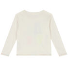 Girls Ivory Embellished Sequin Long Sleeve Top, 1, hi-res