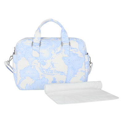 Blue Geo Map Baby Changing Bag