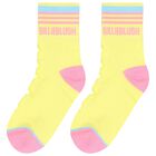 Girls White & Yellow Logo Socks ( 2-Pack ), 1, hi-res