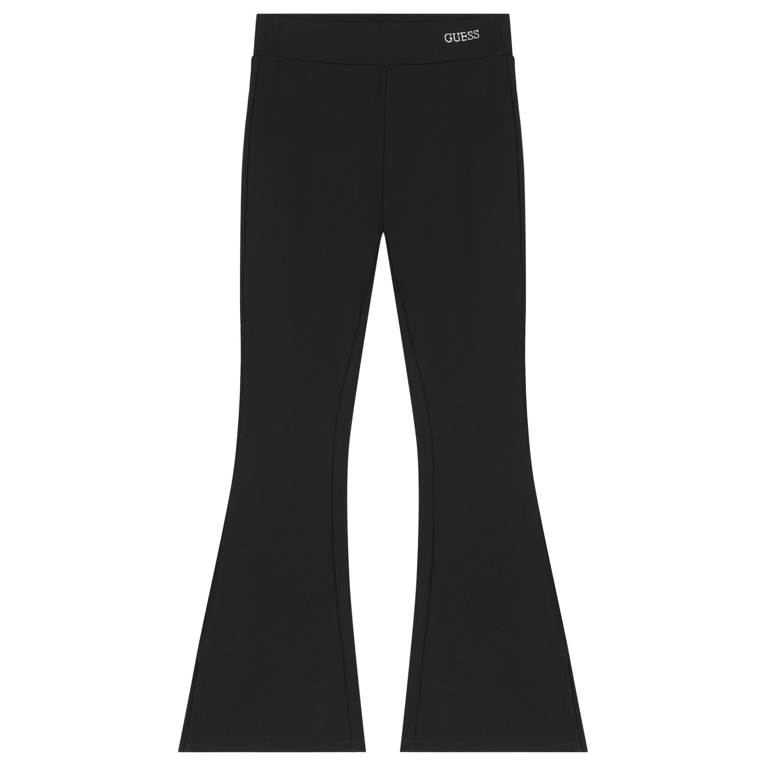 Girls Black Flared Leggings, 1, hi-res