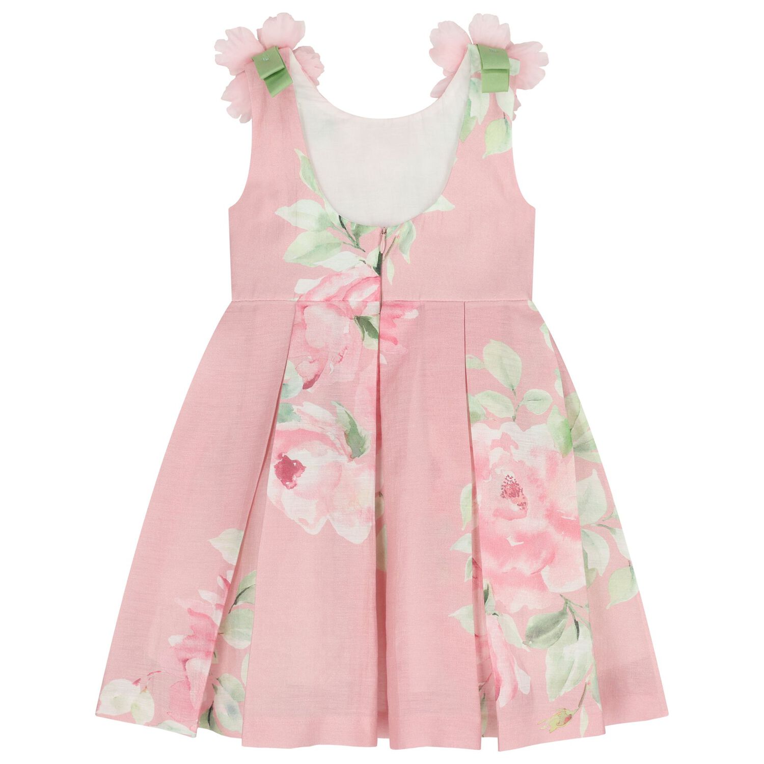 Girls Pink Floral Dress, 1, hi-res