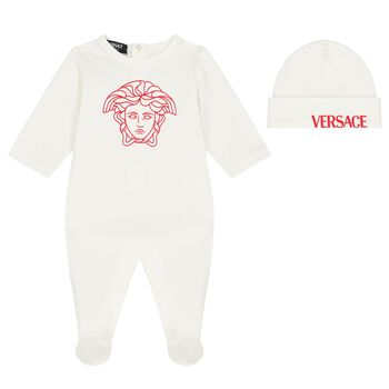Baby Girls White & Red Babygrow Gift Set
