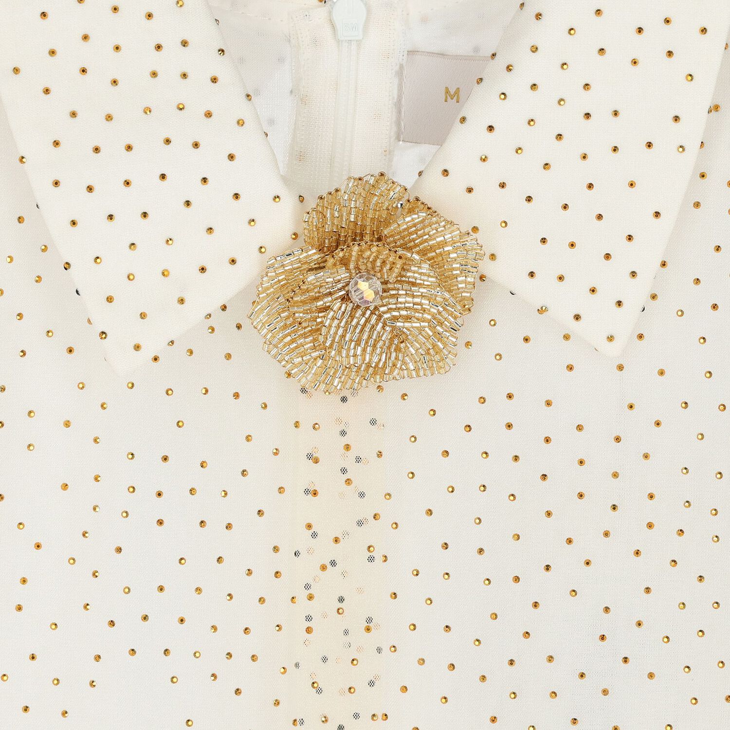 Girls Ivory & Gold Embellished Skirt Set, 1, hi-res