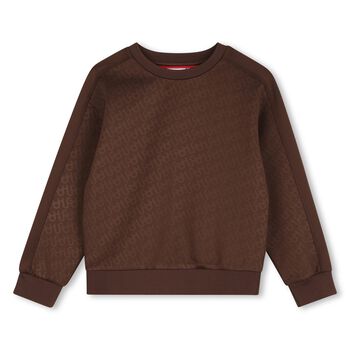 Boys Brown Logo Sweatshirt
