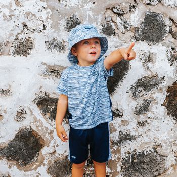 Boys Blue & White Logo Shorts Set