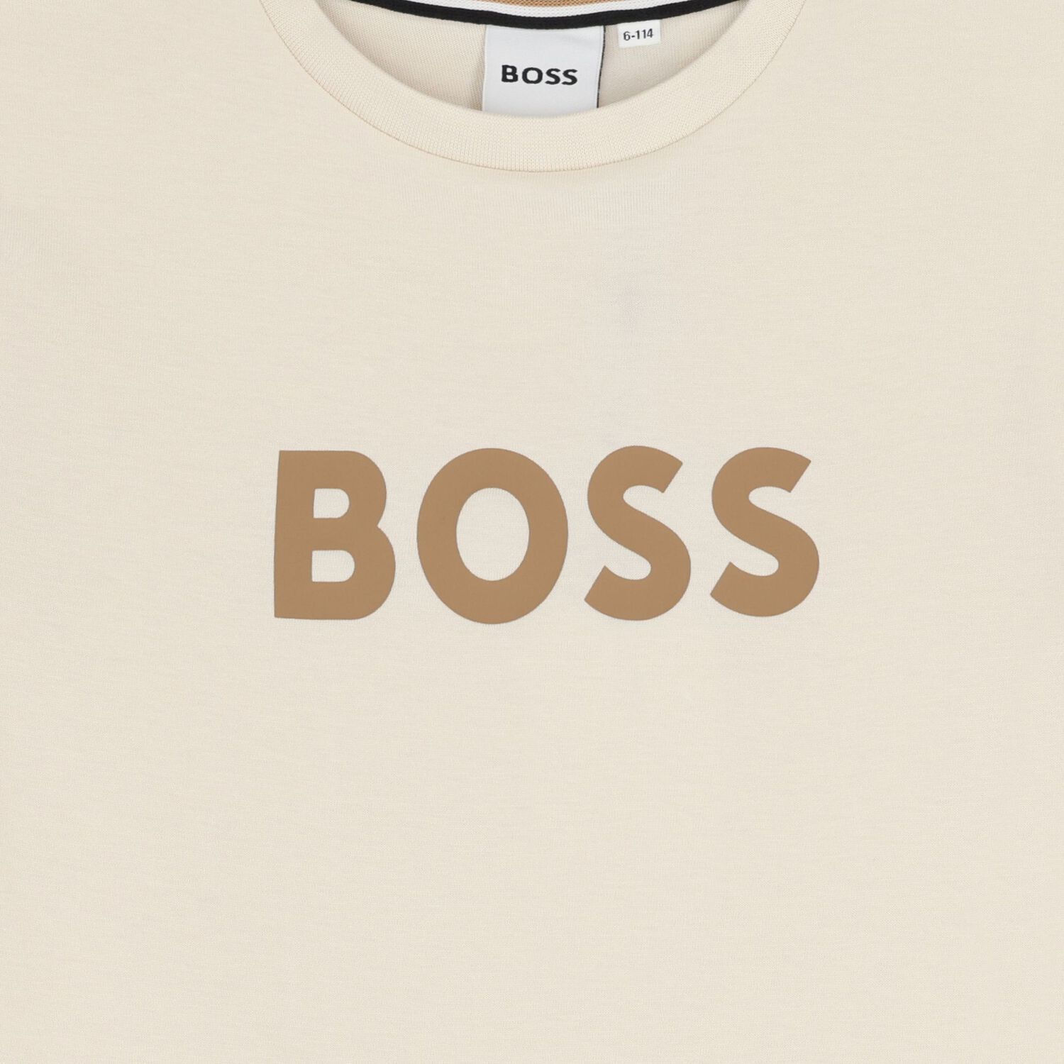 Boys Beige Logo T-Shirt, 1, hi-res