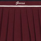 Girls Burgundy Logo Pleated Skirt, 1, hi-res