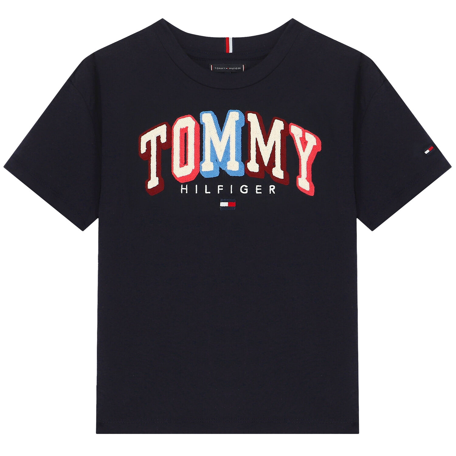 تيشيرت بالشعار باللون الكحلى للاولاد, 2, hi-res