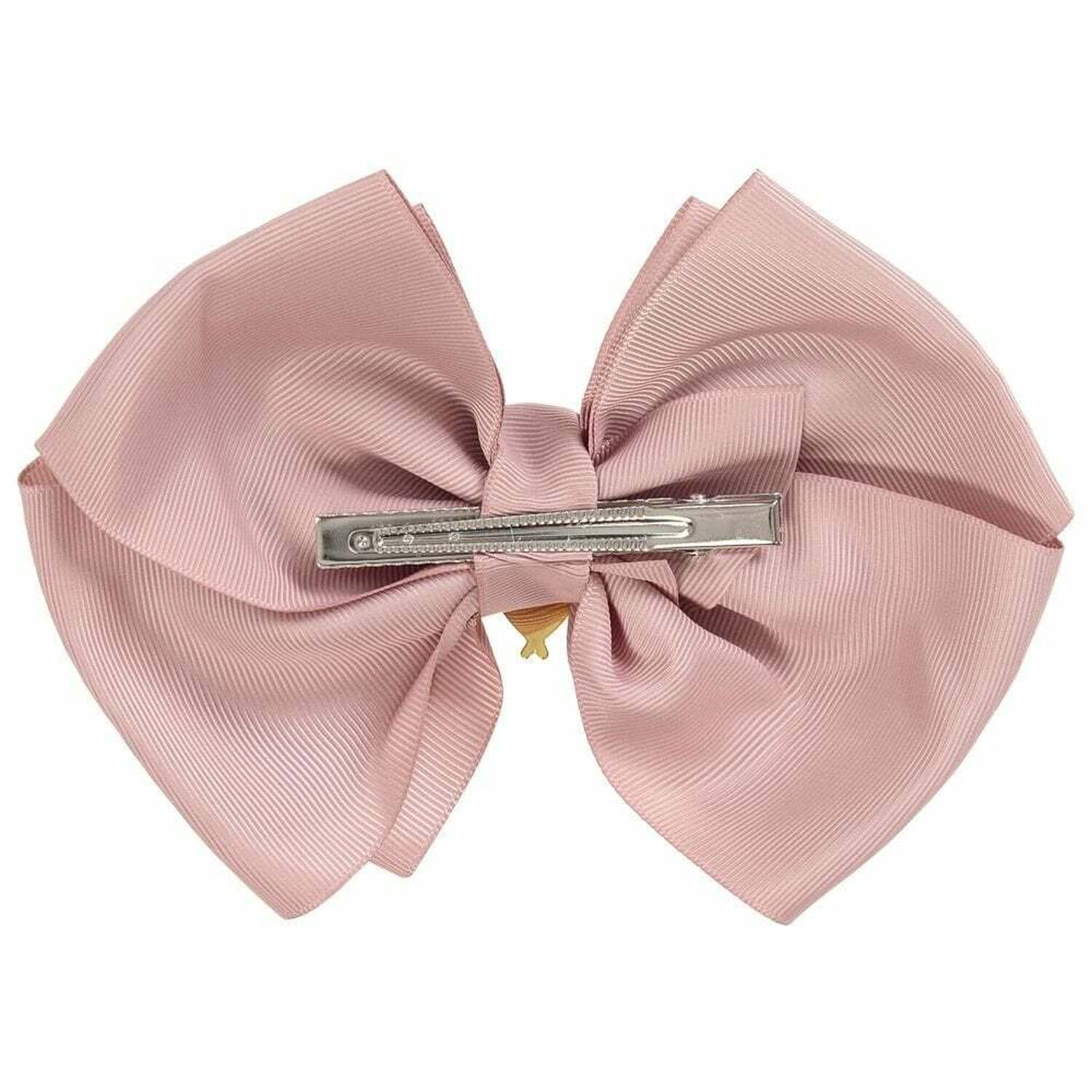 Girls Rose Pink Bow Hairclip, 2, hi-res image number null