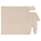 Beige Smocked Babygrow Gift Set, 1, hi-res