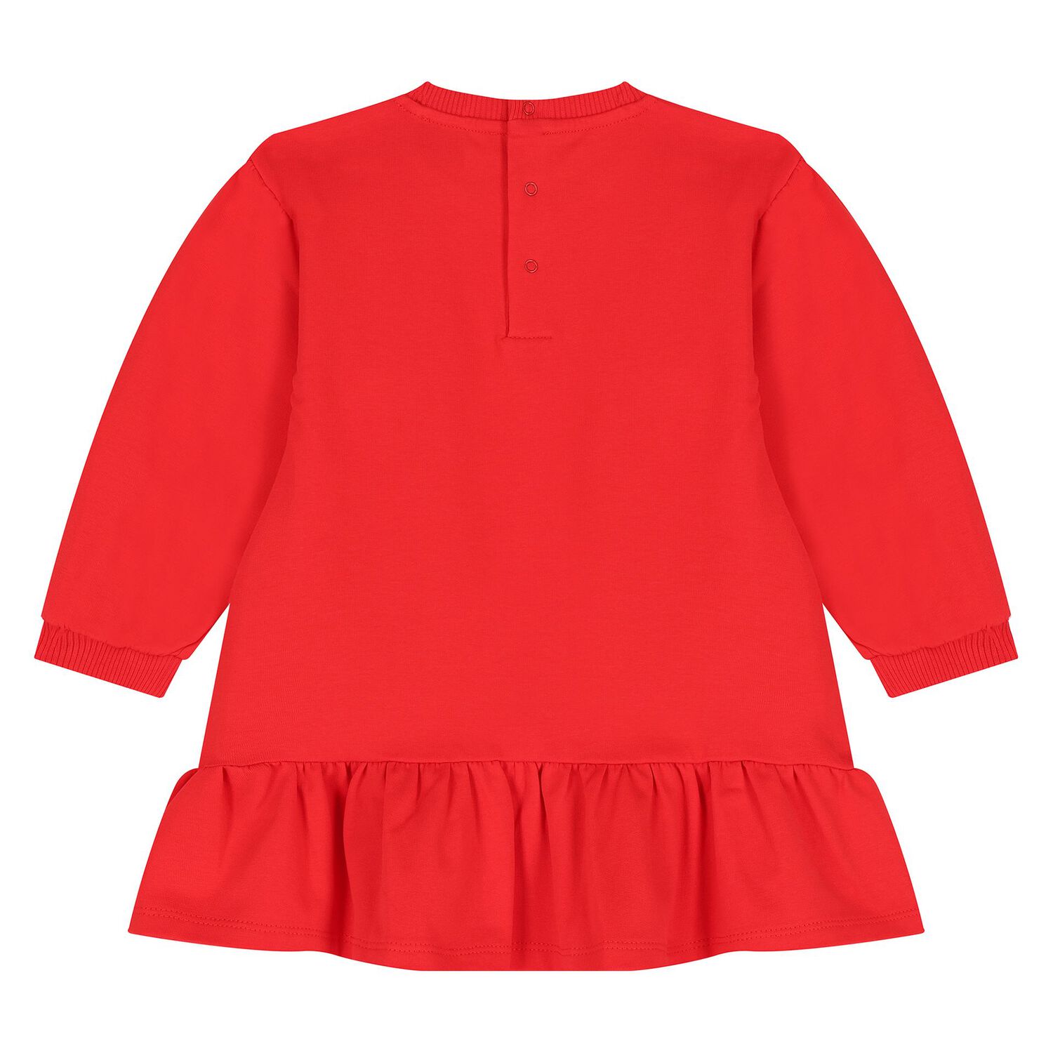Younger Girls Red Teddy Bear Logo Dress, 1, hi-res