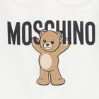 White Teddy Bear Logo Babygrow, 1, hi-res