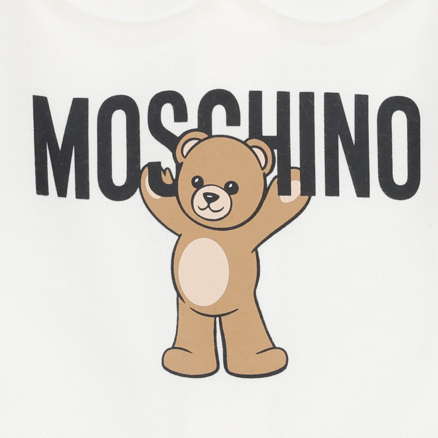 White Teddy Bear Logo Babygrow, 1, hi-res