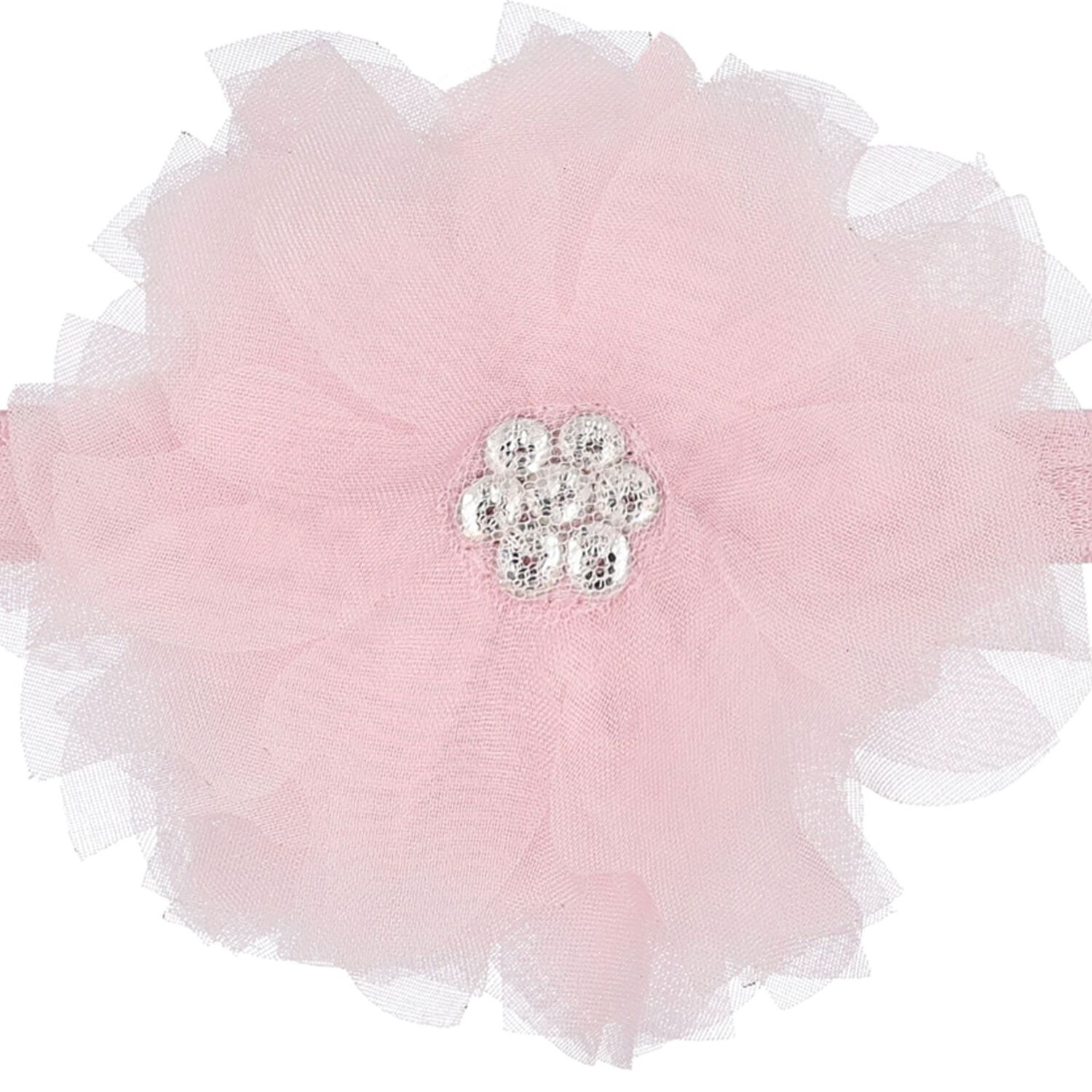 Baby Girls Pink Tulle Flower Headband, 1, hi-res
