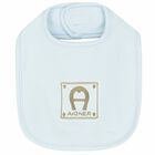 Blue & Gold Logo Baby Bib, 3, hi-res