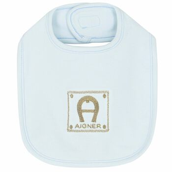 Boys Blue & Gold Logo Bib