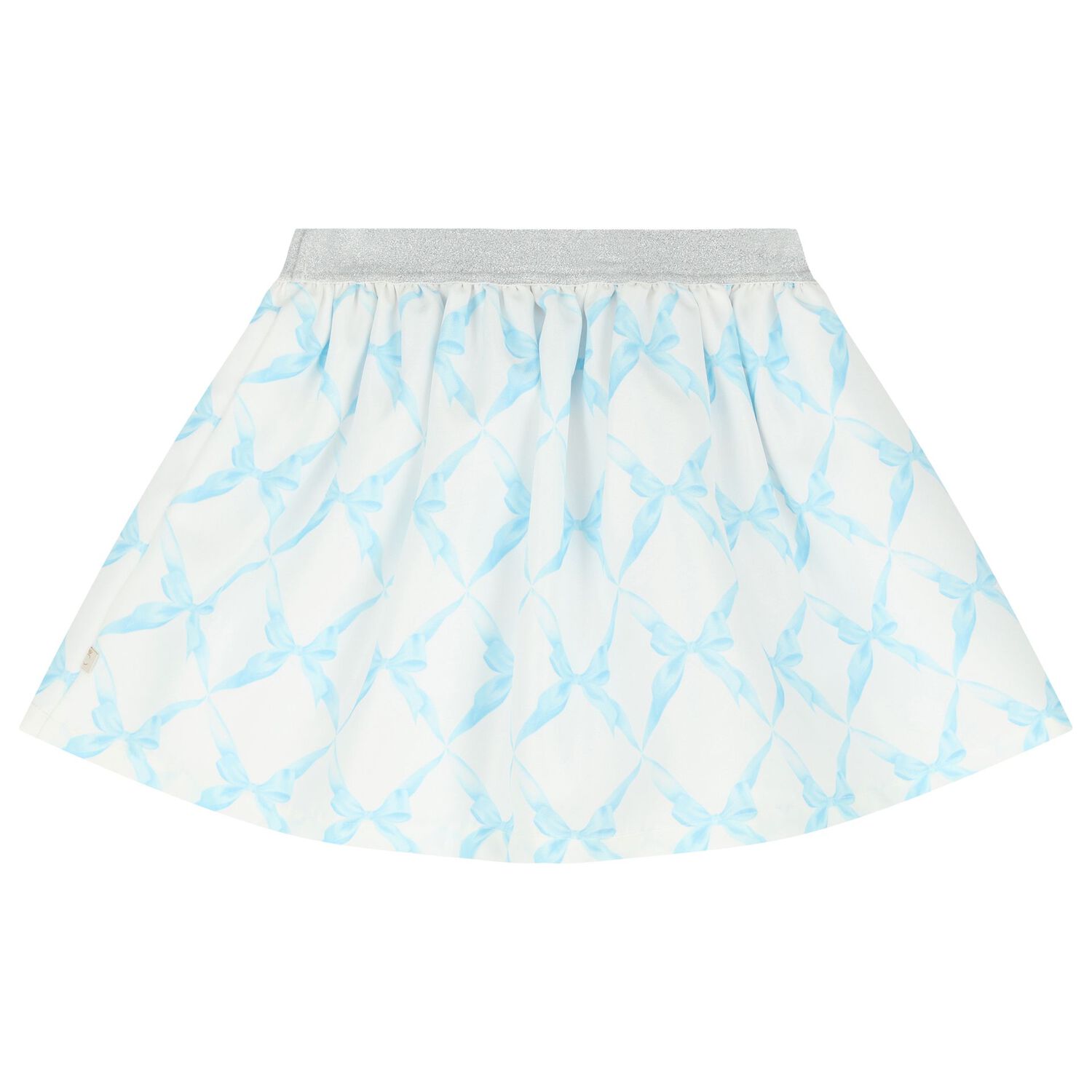 Girls Blue Logo Bow Skirt Set, 2, hi-res image number null