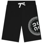 Boys Black Logo Shorts, 1, hi-res