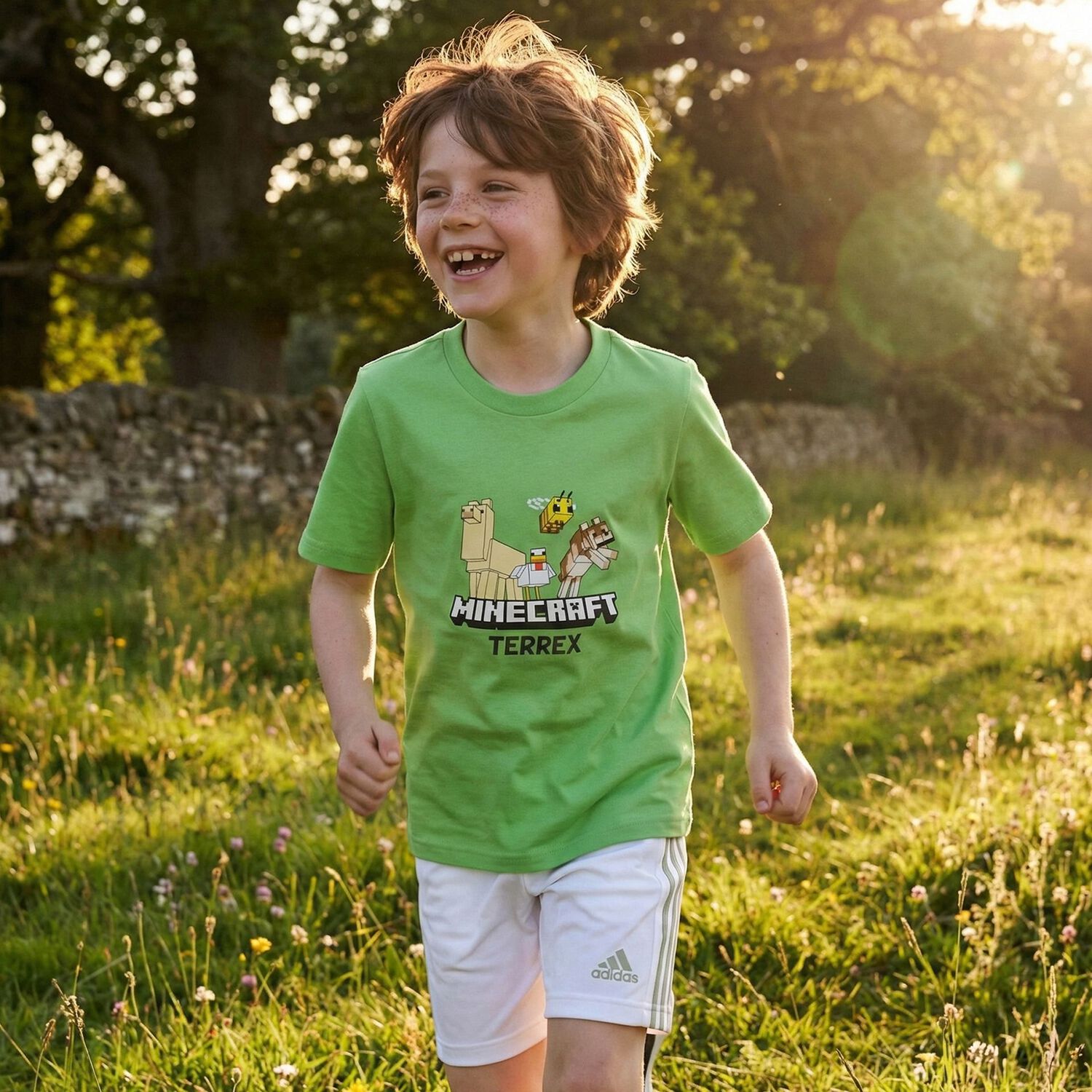 Boys Green Logo Minecraft T-Shirt, 1, hi-res