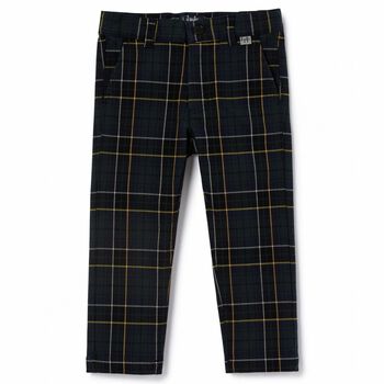 Boys Navy Tartan Trousers