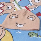 منشفة هودي  على شكل دب تيدي باللون الأزرق والبيج, 1, hi-res