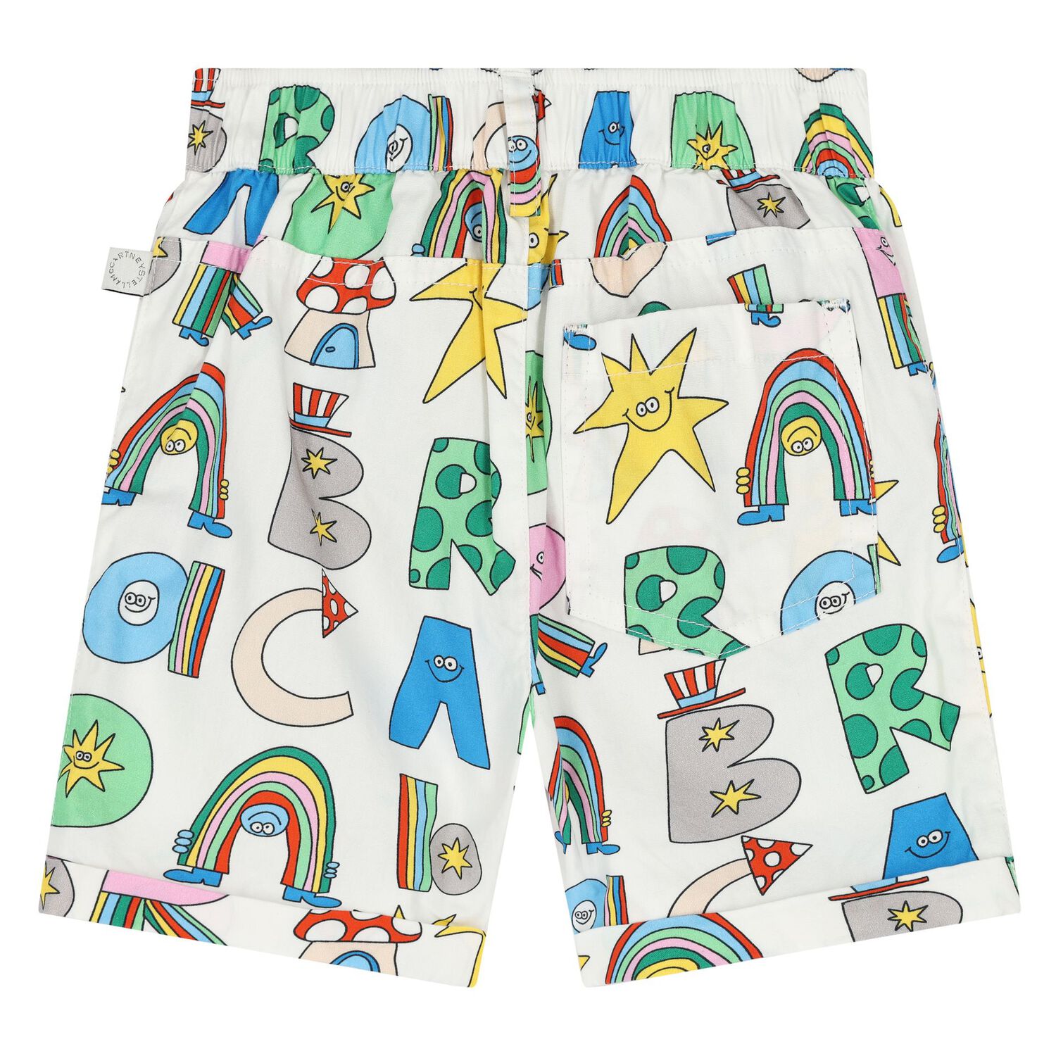 Younger Boys Ivory Logo Shorts, 1, hi-res