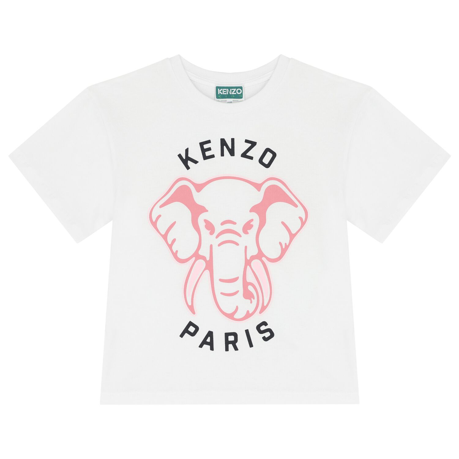 تيشيرت بنات بالشعار باللون الأبيض, 1, hi-res