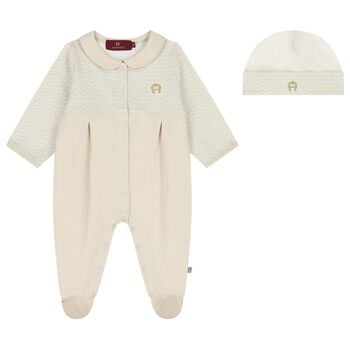 Ivory & Gold Logo Babygrow Gift Set
