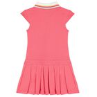 فستان بنات بالشعار بطبعه بولو باللون الوردى, 1, hi-res