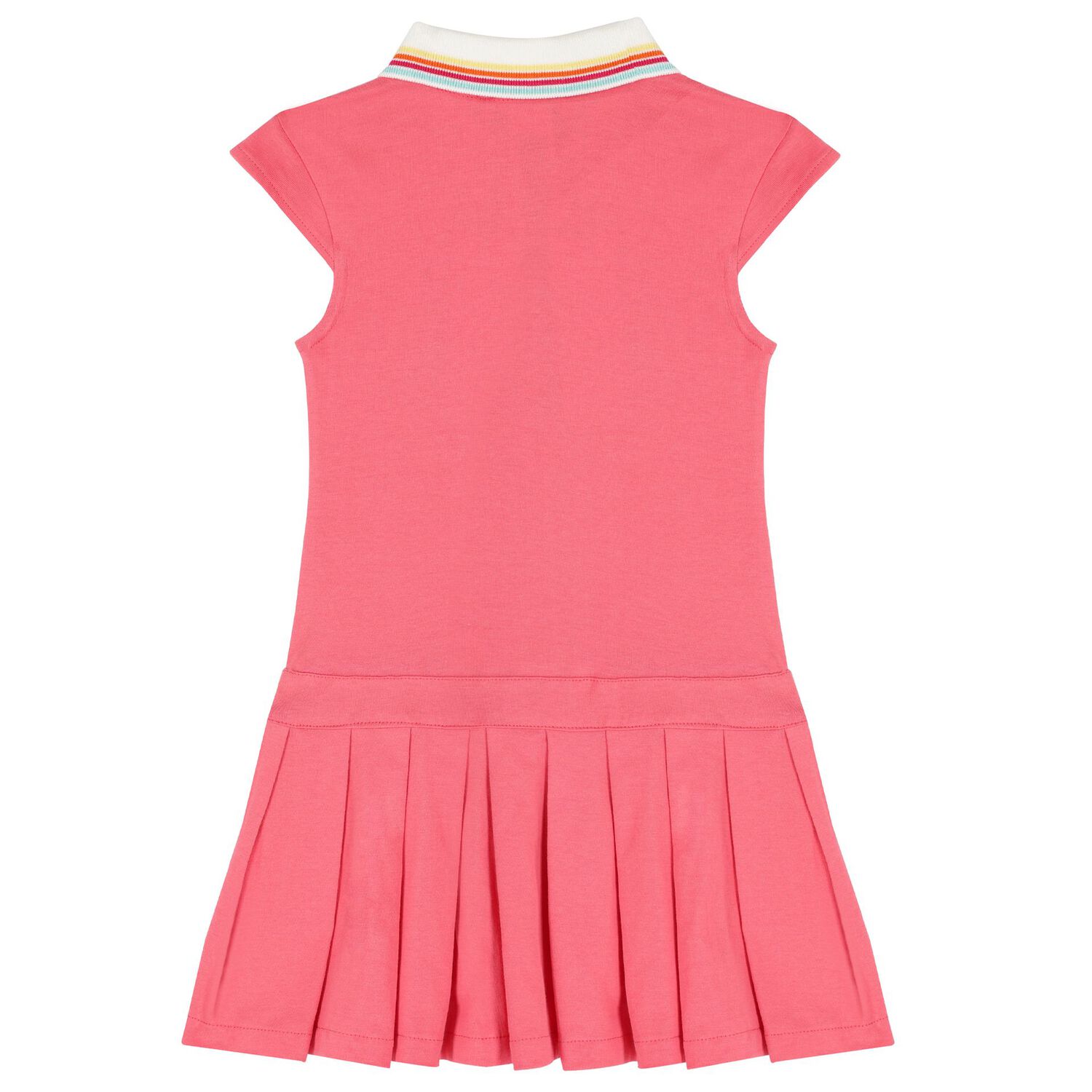 فستان بنات بالشعار بطبعه بولو باللون الوردى, 1, hi-res