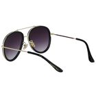 Girls Black Aviator Sunglasses, 3, hi-res