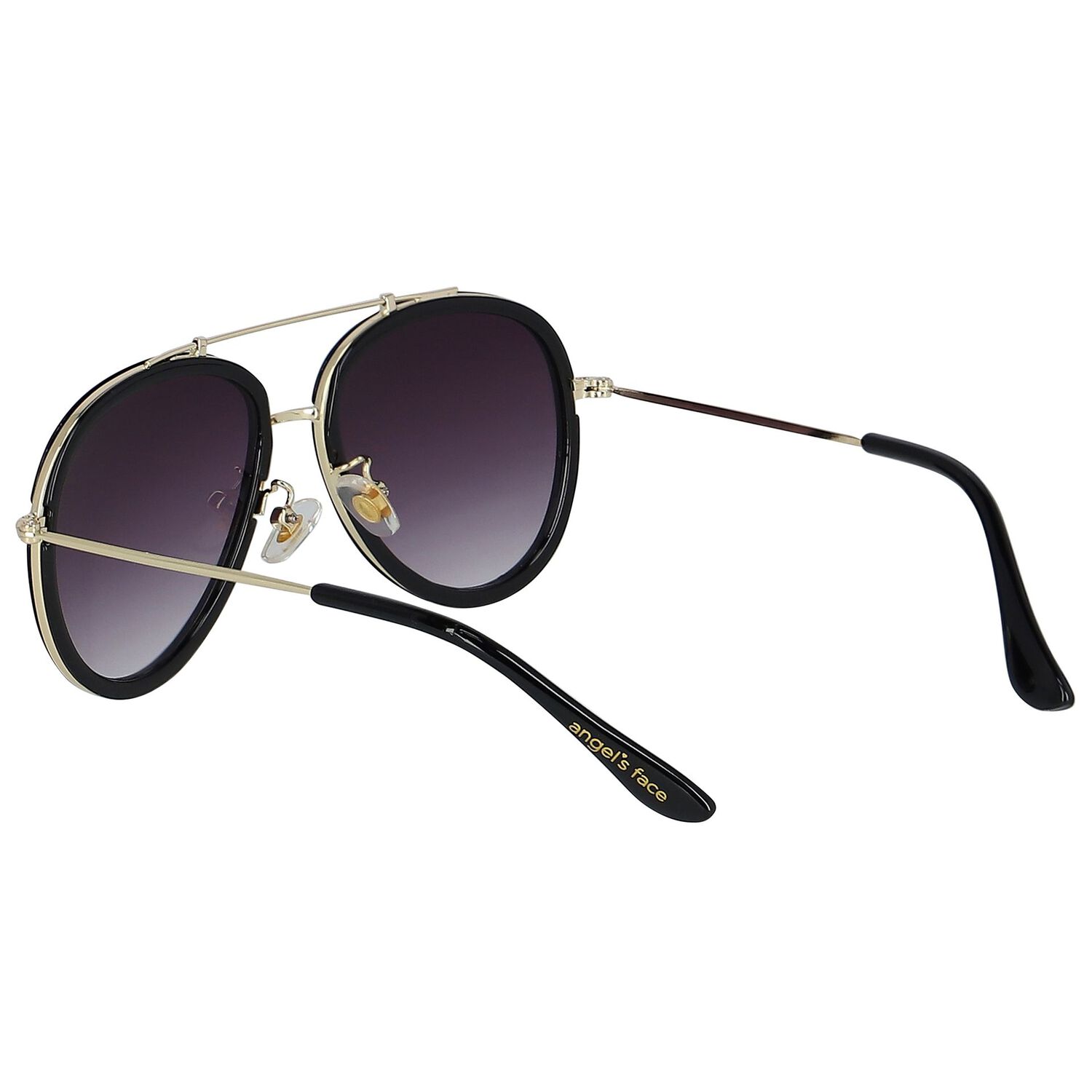Girls Black Aviator Sunglasses, 3, hi-res