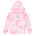 Girls Pink Tie Dye Logo Hooded Top, 1, hi-res