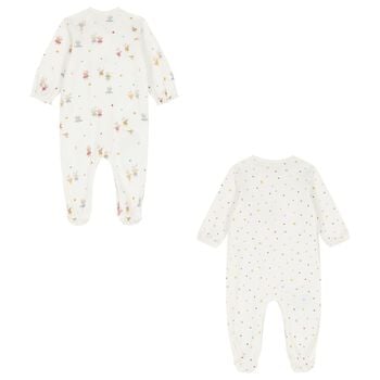 Baby Girls Ivory Babygrows ( 2-Pack )