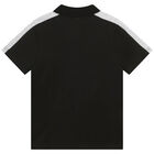 Boys Black Logo Polo Shirt, 1, hi-res