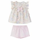 Baby Girls Pink Shorts & Floral Top Set, 1, hi-res
