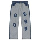 بنطلون جينز للاولاد بالشعار باللون الازرق , 1, hi-res