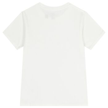 تيشيرت بولو أولاد بشعار البير باللون الأبيض