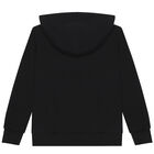 Boys Black Logo Hooded Top, 1, hi-res