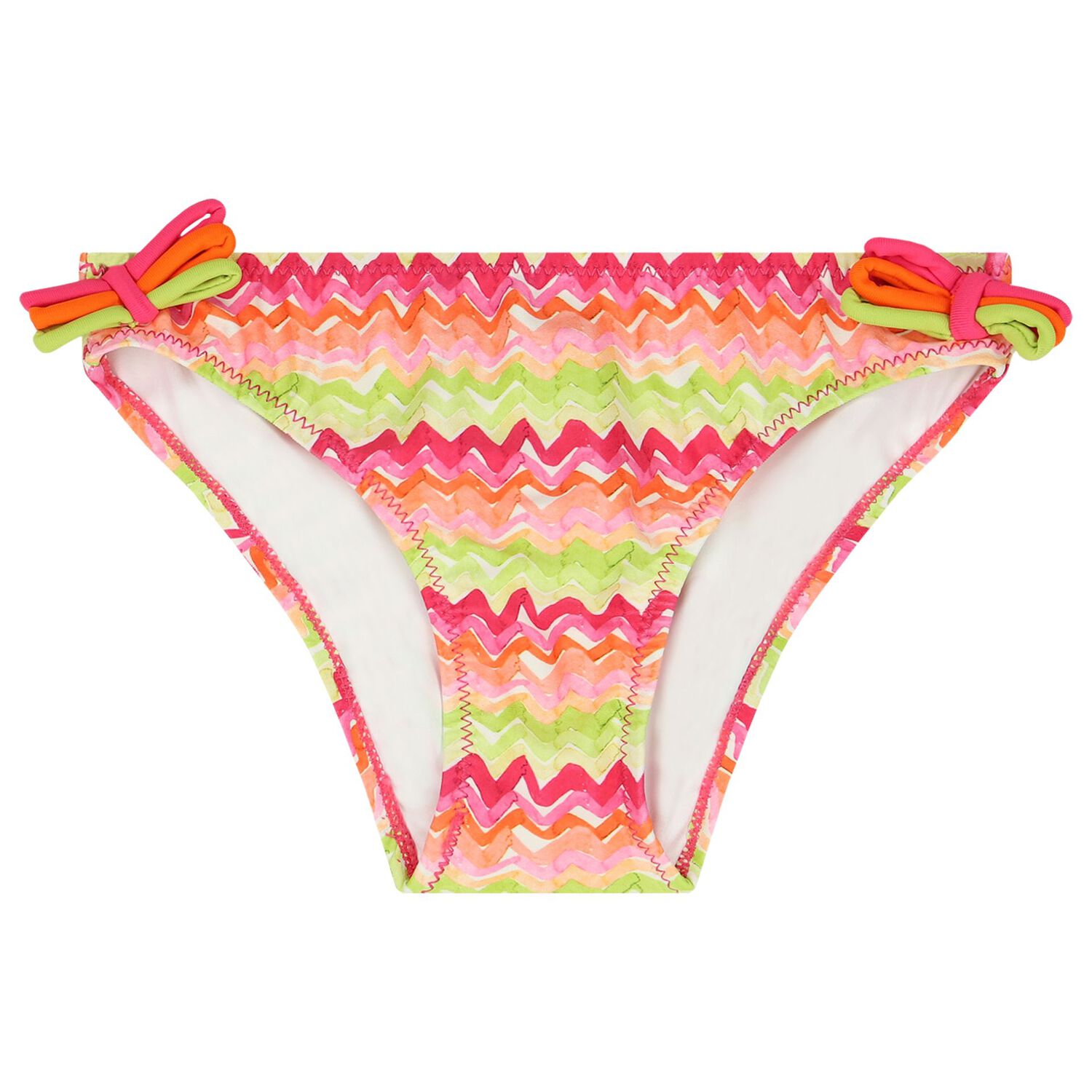 Girls Orange & Green Zig zag Bikini, 1, hi-res